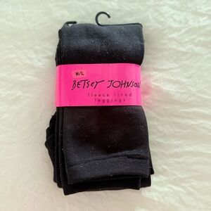 Betsey Johnson Black Fleece Lined Leggings